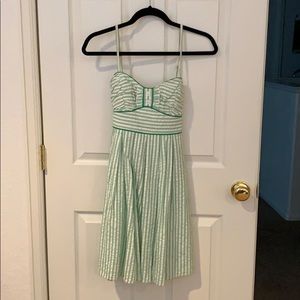 Pi stripped green and white dress